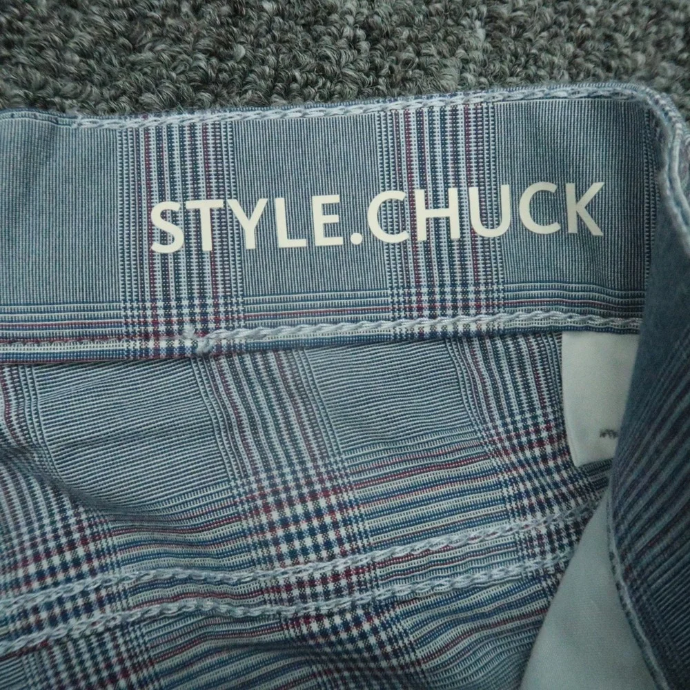 Brax Pants Men 28x29 Blue Plaid‎ Chuck Ultralight Chino 5 Pocket Stretch - Picture 4 of 10